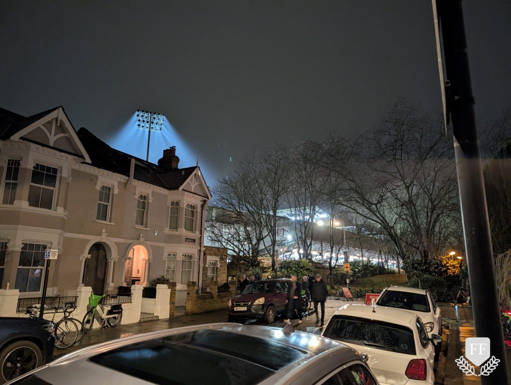 Leaving Craven Cottage