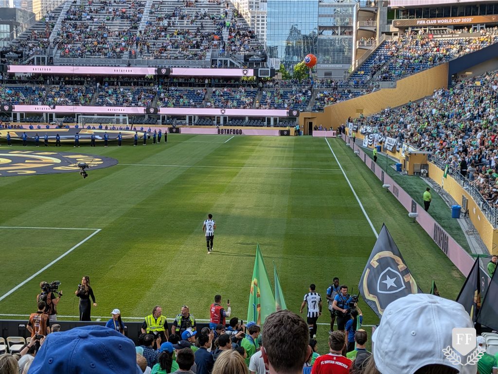 Botafogo players walking onto the pitch